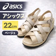 ASICS WALKING pedala サンダル 22cm EEE ベージュ ウェッジのサムネイル