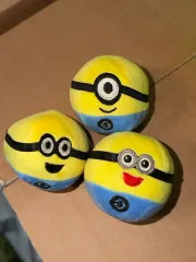まとめ)コロコロ丸いミニオンズぬいぐるみボールぬいぐるみ 3個