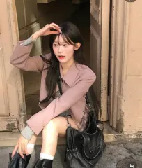 ミニポエ ピンクジャケット&CHECKミニスカート