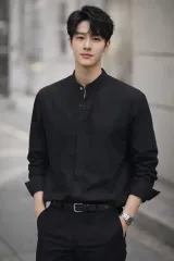 100 105ユニセックス XL+J UNIQLO ブラック アウター シャツ XL 四季