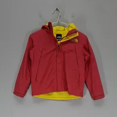 AI 91% THE NORTH FACE ザノースフェイス キッズ 130cm ウィンドブレーカー アウター 春 秋 レッド 06506