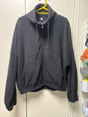ブラック フリース ジップアップ 55-66まで 着用可能