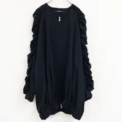 LIMI feu リミフゥ ブルゾン ジャケット フリル シャーリング フロントジップ ウール ブラック 日本製 レディース S b00878のサムネイル
