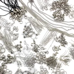 【特価商品】(SAJ) アクセサリーパーツセット ハンドメイド 金具 セット (シルバー)