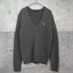 ラルフローレン スポーツ スモールポニー ケーブル編み コットン ニット グレー レディース