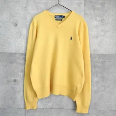 ポロ バイ ラルフローレン スモールポニー Vネック ウール ニット パステルイエロー