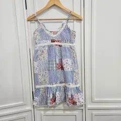 パッチワーク フラワー ノースリーブ ONE PIECE