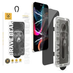 プレミアムガラスフィルム iPhone 覗き見防止 保護フィルム + カメラフィルム セット ガイド枠付き 簡単貼り付け 日本メーカー (覗き見防止, 17Pro) [覗き見防止] [17Pro]