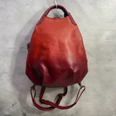 マザーハウス レザー リュック バックパック レッド　内側花柄 本革 ギャランティ付き F↑←-802のサムネイル
