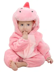 新品 [Maeau] 子供 着ぐるみ 恐竜服 ベビー 男の子 女の子 ルームウエア 防寒着 ロンパース カバーオール ハロウイン コスプレ クリスマス 仮装 プレゼント 出産祝い 誕生日#ピンク 70