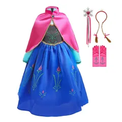 新品 [Dressy Daisy] 女の子 雪 プリンセス 姉妹 コスチューム ドレス 誕生日 ハロウィン 仮装 パーティ ファンシー ドレス 着ぐるみ 4～5歳 クラウン + 女王の杖 + 手袋