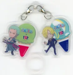 【中古】キーホルダー ゾロ＆サンジ オリジナルアクリルチャーム 「ワンピース×サーティーワン アイスクリーム」 対象商品購入特典
