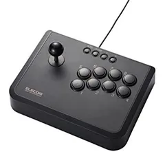 【中古-非常に良い】【2007年モデル】ELECOM アーケードスティック USB接続 2軸10ボタン 【プレステ3にも対応】 ブラック JC-AS01BK