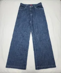 ワイドデニムウエスト後ろゴムデニム