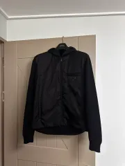 PRADA プラダ フロント ナイロン 三角ロゴ ニット フードジャケット