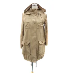 ボッシュ BOSCH ミリタリージャケット スタンドカラー ロング丈 フード付き 38 M カーキ /HO4