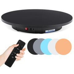 Brand New Mxmoonfree Turntable, 42cm, 150kg Load Capacity, Electric Rotating Stand with Remote Control, Adjustable Rotation Speed ​​(20s-60s), Adjustable Rotation Direction/Angle, Low Noise, 110V, for Display/Art/Photography/Figure Display (Black)
