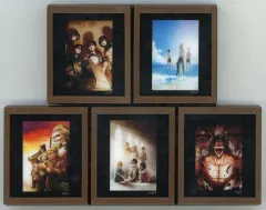 【中古】バッジ・ピンズ 全5種セット 「進撃の巨人 オンライン展覧会 トレーディングミニ額装絵スタンドバッジ E ver.」