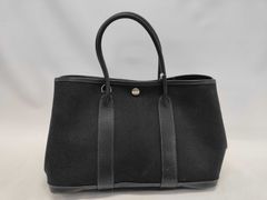 エルメス HERMES ガーデンジップ トワルアッシュ レザー ブラック 希少