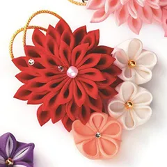 新品 タカギ繊維 Panami ちりめん細工キット 正絹つまみ細工 煌めきのブローチ 赤 LH-450 タカギ繊維