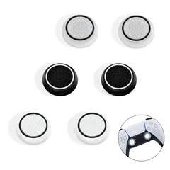 aninako PS5コントローラーに対応 PS4コントローラーに対応 Xboxコントローラーに対応 コントローラー カバー スティックカバー 6枚セット 親指スティックキャップ シリコン 保護 滑り止め (ホワイト)