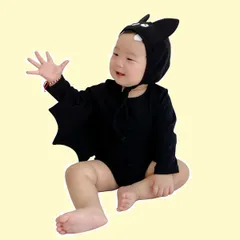 女の子 赤ちゃん 男の子 長袖仮装 赤ちゃん服 赤ちゃん服 セット セット ハロウィン変装 ハロウィーン 新生児 ドルマンスリーブ コウモリ 可愛い おもしろい ハロウィンコスチューム子供 ハロウィン ハロウィン仮装子供服 変装 写真 [Famuka] 撮影