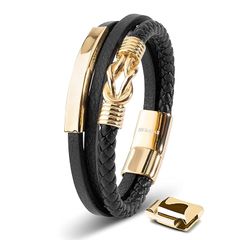 PRADA プラダ レザー ブレスレット ゴールド金具 16-18cm 564 - メルカリ