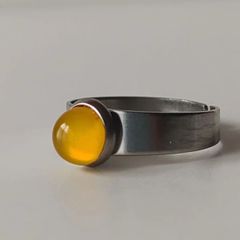 天然石 アゲート オーバル リング Brass Ring 指輪 14号 - メルカリ