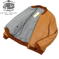 【Y166】【未使用品】【ビッグサイズXL】【定価121,000円】J.PRESS ジェイプレス レザージャケット リバーシブルジャケット 千鳥格子 完売