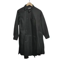 コムデギャルソンコムデギャルソン ワンピース サイズS レディース美品  - 黒 長袖/ひざ丈/プリーツ/変形デザイン