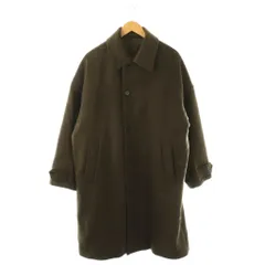 アダムエロペ Adam et Rope' WILD LIFE TAILOR ウーステッドドロッップショルダーインサレーションステンカラーコート ロング丈 ウール M カーキ GPO-53020-B /BBのサムネイル