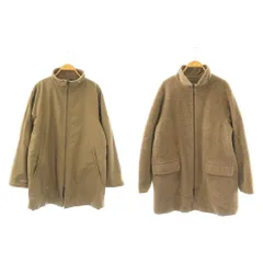 マックスマーラ MAX MARA 白タグ リバーシブル コート ジップアップ アルパカ ウール混 40 ブラウン /DF ■GY18