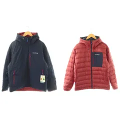 モンベル Montbell リバーシブル コロラドパーカ ダウンジャケット アウター ジップアップ ロゴ 刺繍 L 赤 レッド 紺 ネイビー タグ付き 1101492 /BB