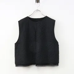 美品 カズミ kazumi× サマンサモスモス SM2 SamansaMos2 キルトとレース2WAYベスト F‖ブラック ジレ 前開き【2400014898101】