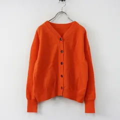 2022AW ヒューマンウーマン HUMAN WOMAN ソフトタッチウール2WAYカーディガン M＼オレンジ ニット 羽織り 前後着【2400014901252】