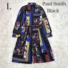 【美品】ポールスミス ブラック Aライン シャツ ワンピース フォト ベルト付 総柄　Paul Smith  Blackのサムネイル