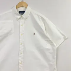 XXL ポロ オックスフォード 白 パッチ シャツ