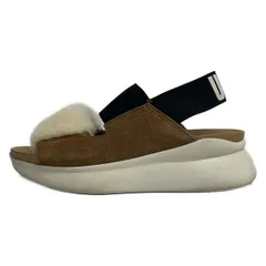 UGG(アグ) サンダル 22.5 レディース シルバーレイク 1101919 ブラウン×ベージュ×黒 オープントゥ ムートン