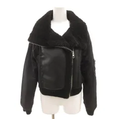 ザラ ZARA フェイクムートンジャケット ダブルフェイス 裏ボア XS 黒 ブラック /YJ ■ECA001