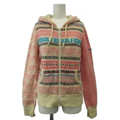 パーリーゲイツ PEARLY GATES ジャケット ニットパーカー 上着 ウール 1 マルチカラー ジップアップ 長袖 総柄 /SH ■GY99