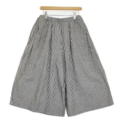 SM2 Samansa Mos2 コットンリネンハカマパンツ ストライプ ワイド パンツ ホワイト ブラック レディース サマンサモスモス【中古】6-0324M♪