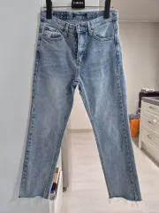 ライトブルー/インディゴデニム ストレート 9分 パンツ (2個 まとめ売り)