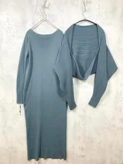 A part by アパートバイ シンプル ロング Iライン ニット ボレロ2Pニット ワンピース sizeF/緑 ■■ レディース