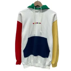 【中古】　MIKI HOUSE　パーカー　プルオーバー　フーディ　トップス　クルーネック　裏毛　クレイジーパターン　ワンポイント　ブランドロゴ　刺しゅう　エルボーパッチ　日本製　古着　/1952のサムネイル