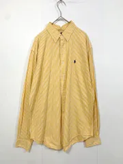 RALPH LAUREN ラルフローレン コットン ストライプ ボタンダウン 長袖 シャツ sizeL/オレンジ  ■■ メンズ