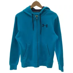 【中古】　UNDER ARMOUR　ジップアップパーカー　フルジップ　フード　裏起毛　無地　ワンポイント　刺しゅう　スポーツ　古着　/4366