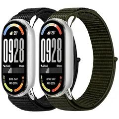【特価商品】洗濯可能 調節可能 通気性 ナイロン製腕時計バンドパック 対応 ソフトナイロンストラップ 8 Mi 9 Band Band 10 10/9/8 Smart 交換用リストバンド Xiaomi