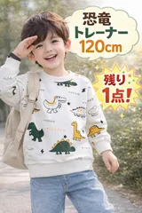 子供服　トレーナー　恐竜　男の子　パーカー　ホワイト　ダイナソー