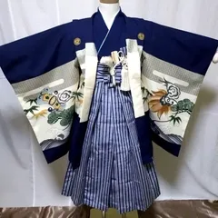 七五三　男の子　5歳　着物　袴、羽織、長襦袢、小物、 フルセット Q-10