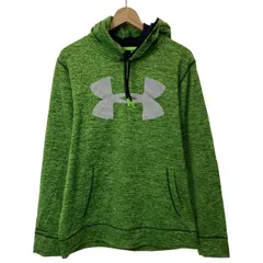 【中古】　UNDER ARMOUR　パーカー　トレーニングウェア　プルオーバー　トップス　裏起毛　プリント　ブランドロゴ　スポーツウェア　古着　/7072